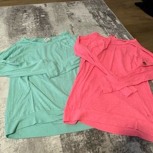 PINK Victoria's Secret Turquoise & Pink Long Sleeves
